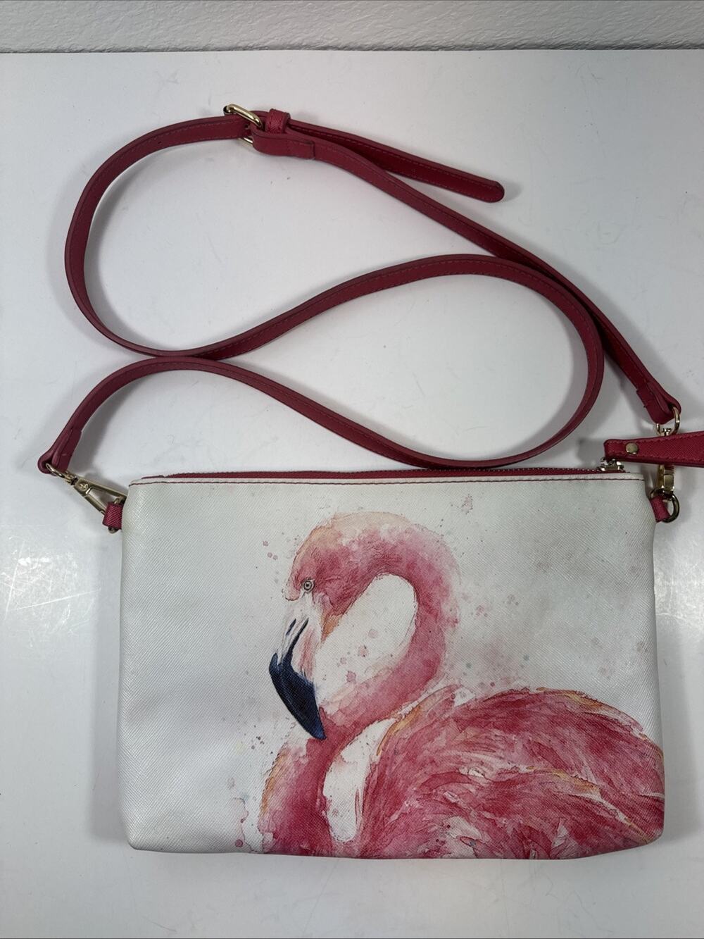 Flamingo Watercolor Print Handbag Crossbody